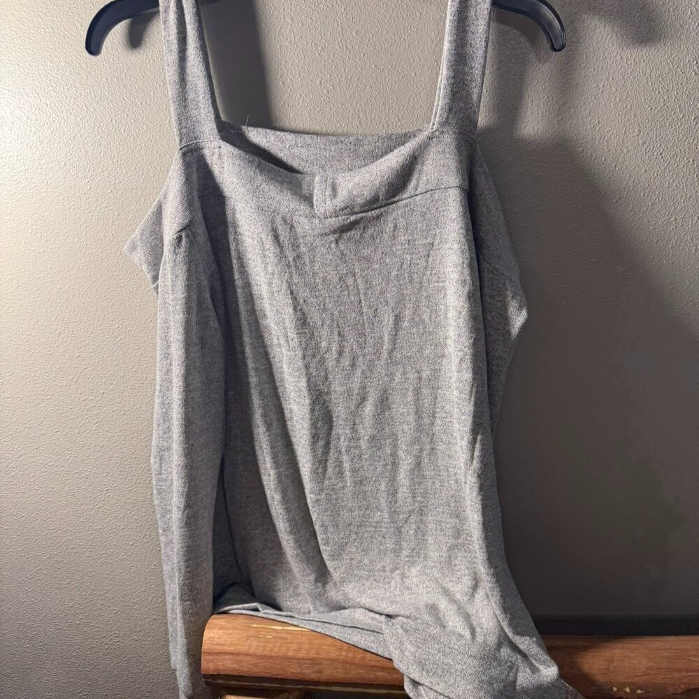 Gray long-sleeve, cold-shoulder top - NWOT
